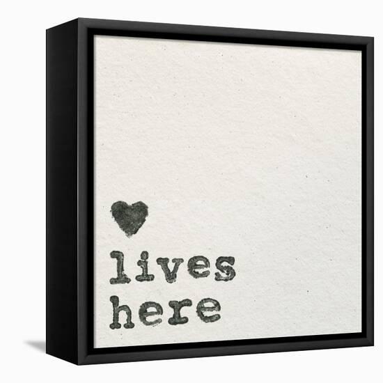 Love Lives Here-Wild Apple Portfolio-Framed Stretched Canvas