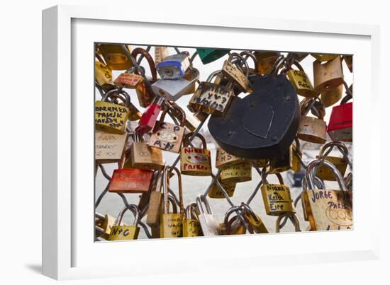 Love Locks on the Pont Des Arts in Paris, France, Europe-Julian Elliott-Framed Photographic Print