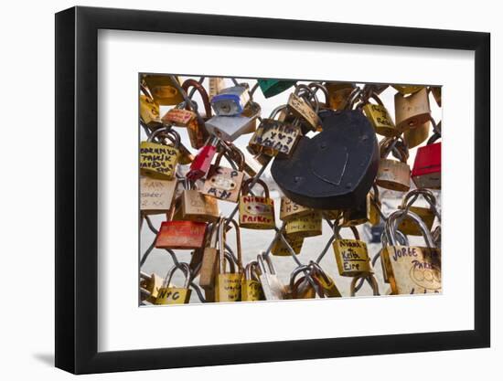Love Locks on the Pont Des Arts in Paris, France, Europe-Julian Elliott-Framed Photographic Print