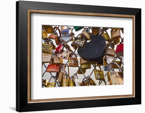 Love Locks on the Pont Des Arts in Paris, France, Europe-Julian Elliott-Framed Photographic Print