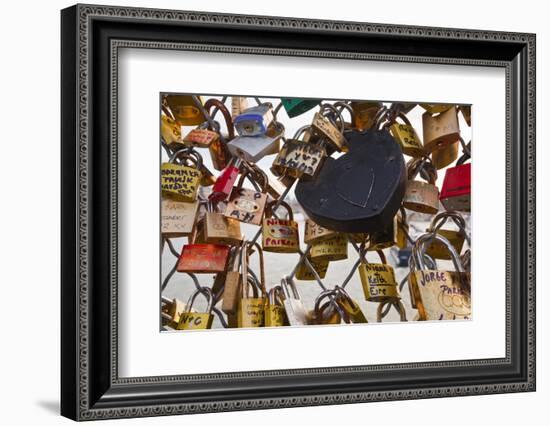 Love Locks on the Pont Des Arts in Paris, France, Europe-Julian Elliott-Framed Photographic Print