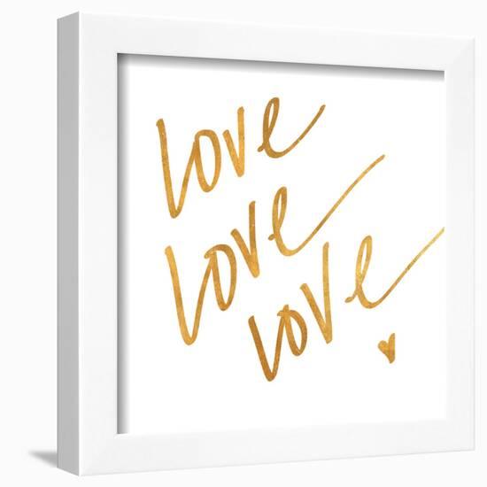 Love Love Love (gold foil)-null-Framed Art Print