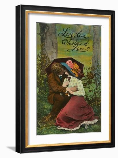 Love, Love, Whispers of Love, Couple Kissing-null-Framed Art Print