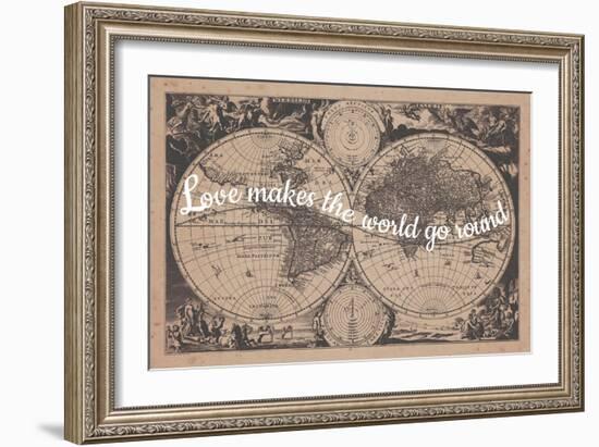 Love Makes the World Go Round - 1680, World Map-null-Framed Giclee Print