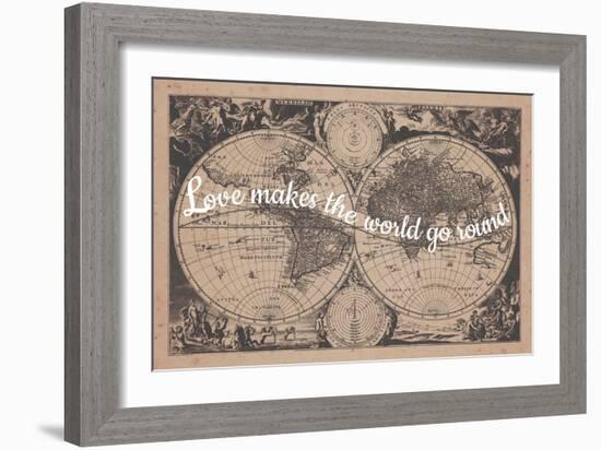 Love Makes the World Go Round - 1680, World Map-null-Framed Giclee Print