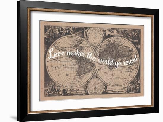 Love Makes the World Go Round - 1680, World Map-null-Framed Giclee Print