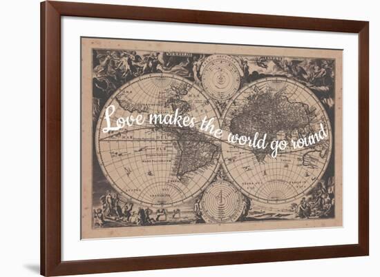 Love Makes the World Go Round - 1680, World Map-null-Framed Giclee Print