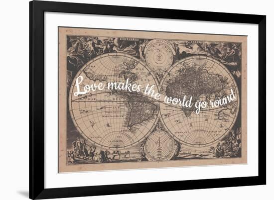 Love Makes the World Go Round - 1680, World Map-null-Framed Giclee Print