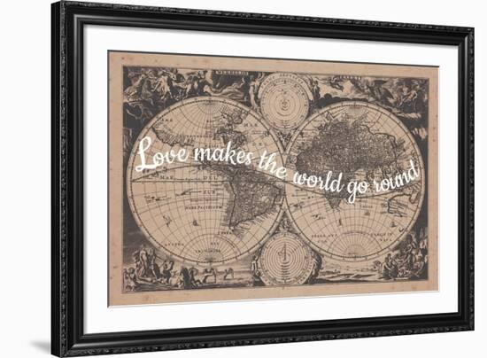 Love Makes the World Go Round - 1680, World Map-null-Framed Giclee Print