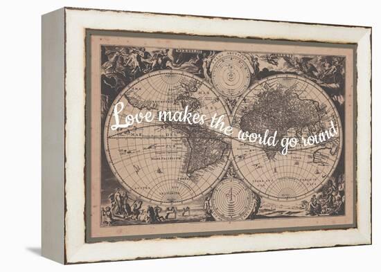 Love Makes the World Go Round - 1680, World Map-null-Framed Premier Image Canvas