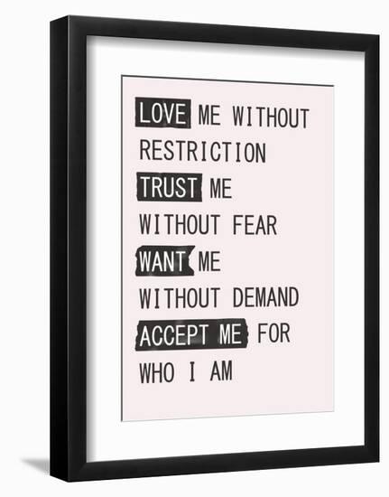 Love Me 1-Design Fabrikken-Framed Art Print