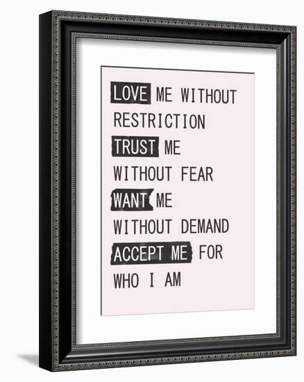 Love Me 1-Design Fabrikken-Framed Art Print