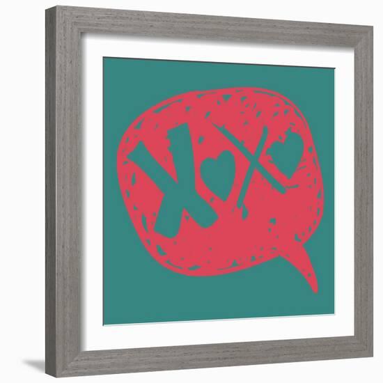 Love Message in Speech Bubble-cienpies-Framed Art Print