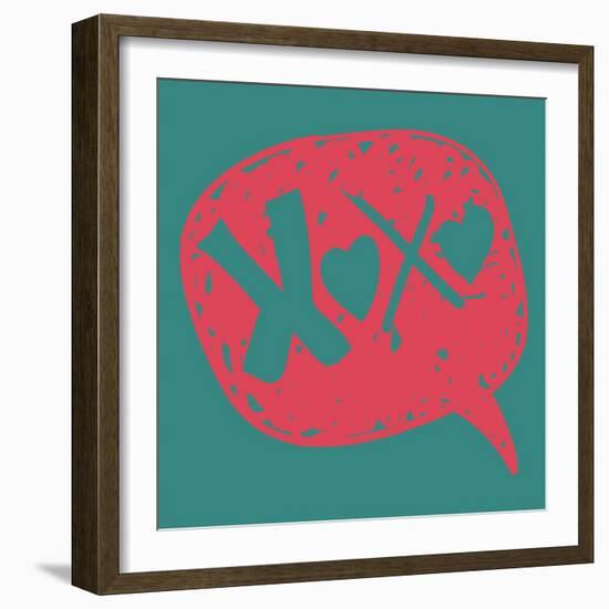 Love Message in Speech Bubble-cienpies-Framed Art Print