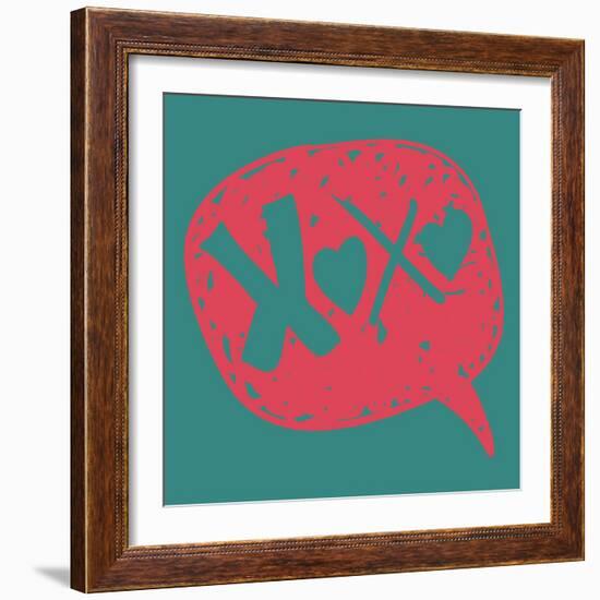 Love Message in Speech Bubble-cienpies-Framed Art Print