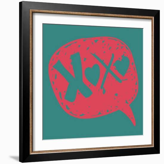 Love Message in Speech Bubble-cienpies-Framed Art Print