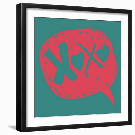 Love Message in Speech Bubble-cienpies-Framed Art Print