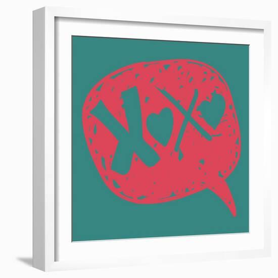 Love Message in Speech Bubble-cienpies-Framed Art Print