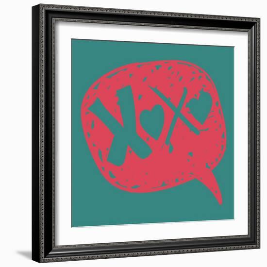 Love Message in Speech Bubble-cienpies-Framed Art Print