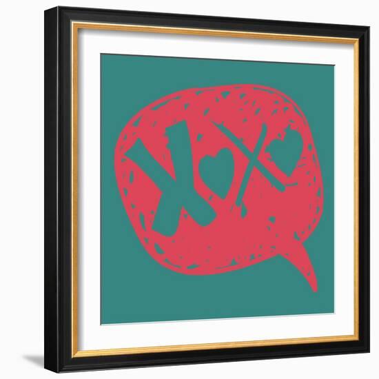 Love Message in Speech Bubble-cienpies-Framed Art Print