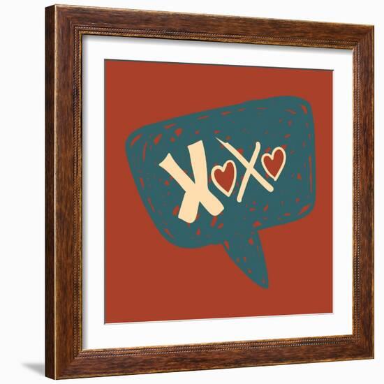 Love Message in Speech Bubble-cienpies-Framed Art Print