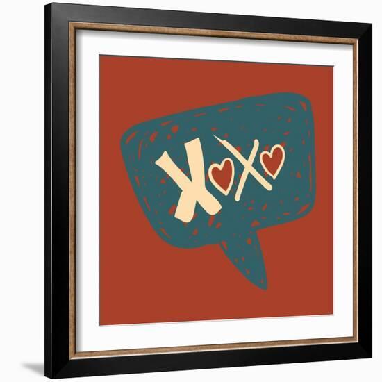 Love Message in Speech Bubble-cienpies-Framed Art Print