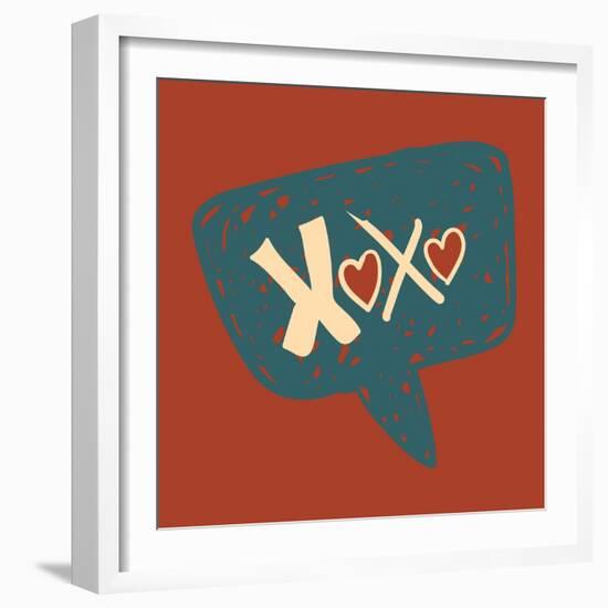 Love Message in Speech Bubble-cienpies-Framed Art Print