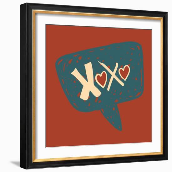 Love Message in Speech Bubble-cienpies-Framed Art Print