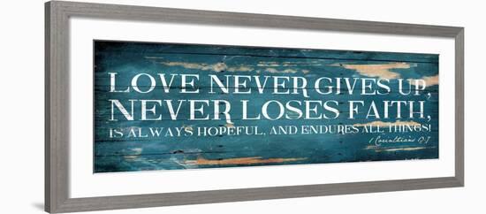 Love Never Gives Up-Jace Grey-Framed Art Print