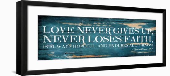 Love Never Gives Up-Jace Grey-Framed Art Print