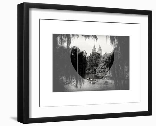 Love NY Series - Central Park Row Boat - Manhattan - New York - USA - B&W Photography-Philippe Hugonnard-Framed Art Print