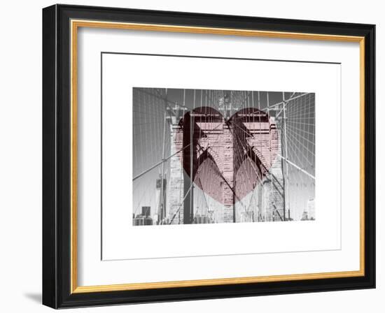 Love NY Series - The Brooklyn Bridge - Manhattan - New York - USA - B&W Photography-Philippe Hugonnard-Framed Art Print