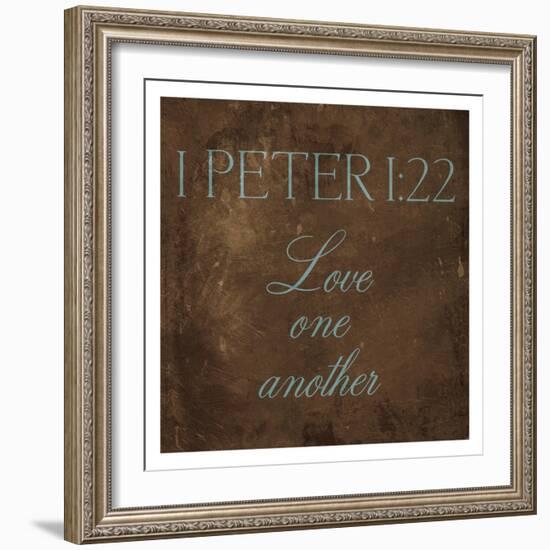 Love One Another Brown-Jace Grey-Framed Art Print