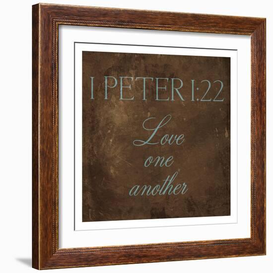 Love One Another Brown-Jace Grey-Framed Art Print