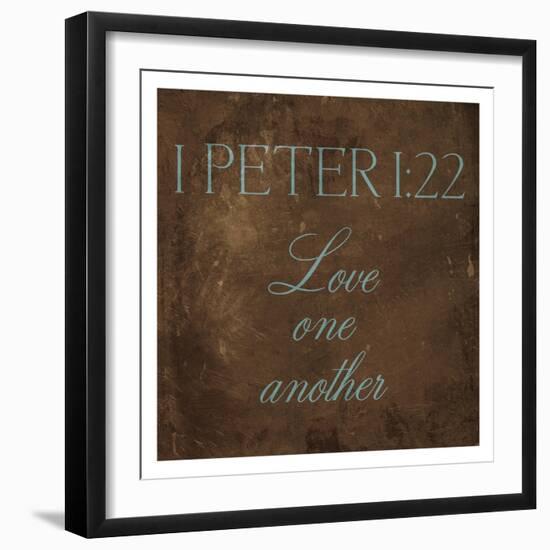 Love One Another Brown-Jace Grey-Framed Art Print