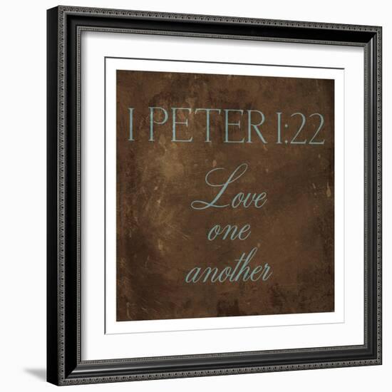 Love One Another Brown-Jace Grey-Framed Art Print