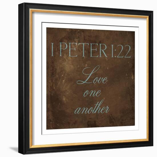 Love One Another Brown-Jace Grey-Framed Art Print