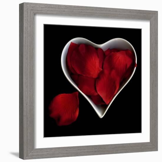 Love Overflowing - Heart Valentine Petals-Magda Indigo-Framed Photographic Print