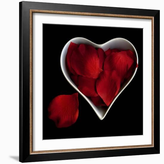 Love Overflowing - Heart Valentine Petals-Magda Indigo-Framed Photographic Print