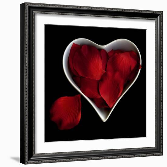 Love Overflowing - Heart Valentine Petals-Magda Indigo-Framed Photographic Print