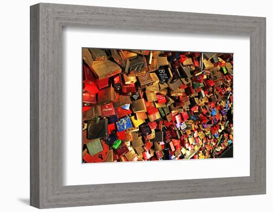 Love Padlocks on Hohenzollern Bridge, Cologne, North Rhine-Westphalia, Germany, Europe-Hans-Peter Merten-Framed Photographic Print