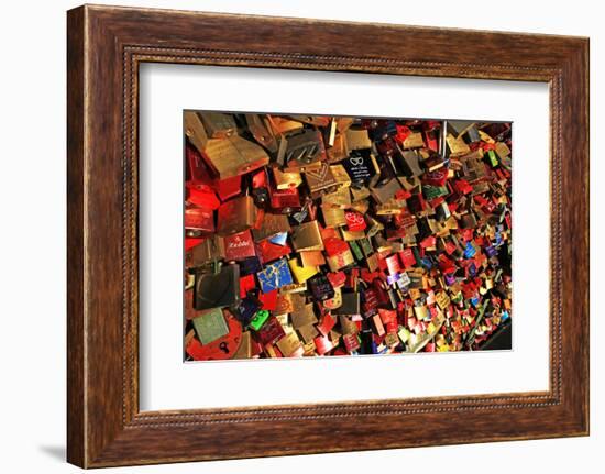 Love Padlocks on Hohenzollern Bridge, Cologne, North Rhine-Westphalia, Germany, Europe-Hans-Peter Merten-Framed Photographic Print