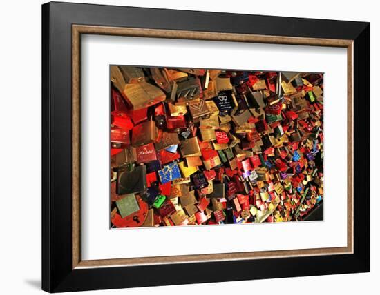 Love Padlocks on Hohenzollern Bridge, Cologne, North Rhine-Westphalia, Germany, Europe-Hans-Peter Merten-Framed Photographic Print