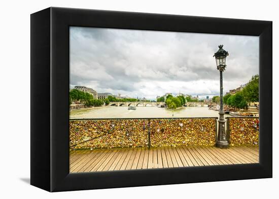 Love Padlocks on Pont Des Arts Bridge, Seine River in Paris, France.-stevanzz-Framed Premier Image Canvas