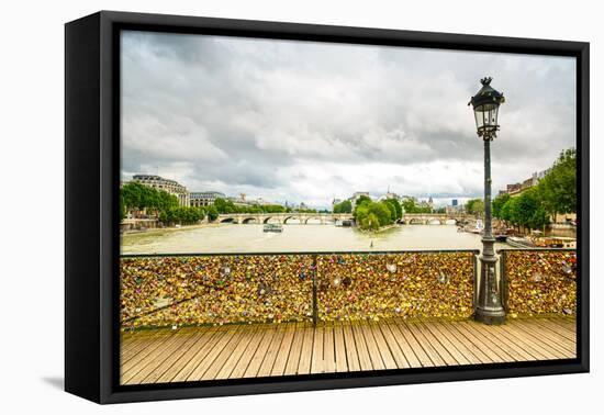 Love Padlocks on Pont Des Arts Bridge, Seine River in Paris, France.-stevanzz-Framed Premier Image Canvas