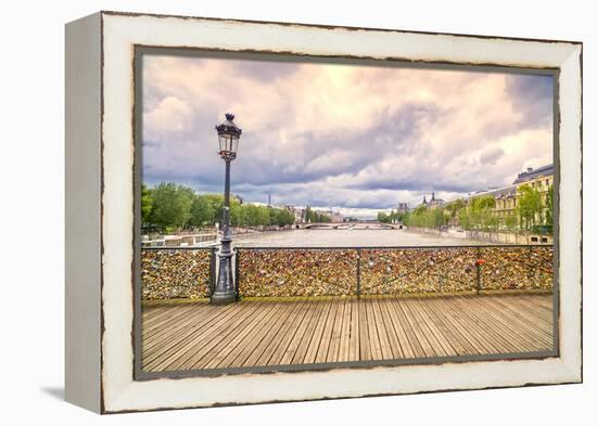 Love Padlocks on Pont Des Arts Bridge, Seine River in Paris, France.-stevanzz-Framed Premier Image Canvas