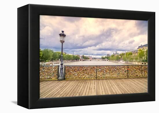 Love Padlocks on Pont Des Arts Bridge, Seine River in Paris, France.-stevanzz-Framed Premier Image Canvas