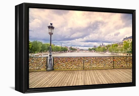 Love Padlocks on Pont Des Arts Bridge, Seine River in Paris, France.-stevanzz-Framed Premier Image Canvas