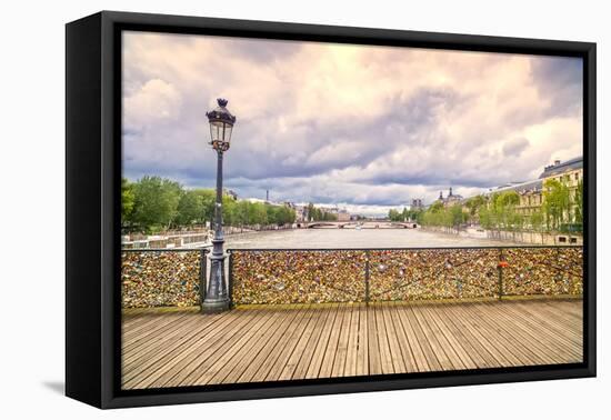 Love Padlocks on Pont Des Arts Bridge, Seine River in Paris, France.-stevanzz-Framed Premier Image Canvas