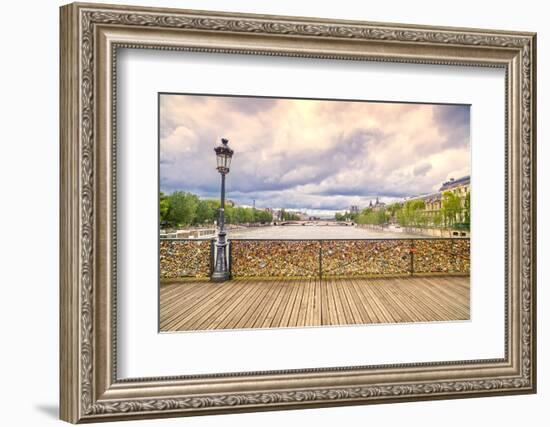 Love Padlocks on Pont Des Arts Bridge, Seine River in Paris, France.-stevanzz-Framed Photographic Print